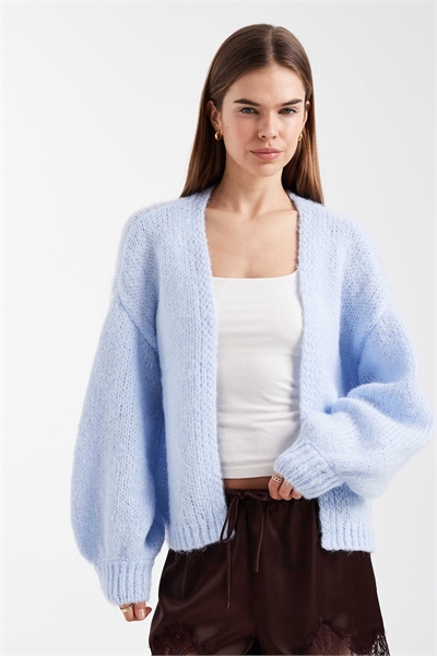 Кардиган с мягкими рукавами-блузонами и сшитыми по краям артикул 153084227