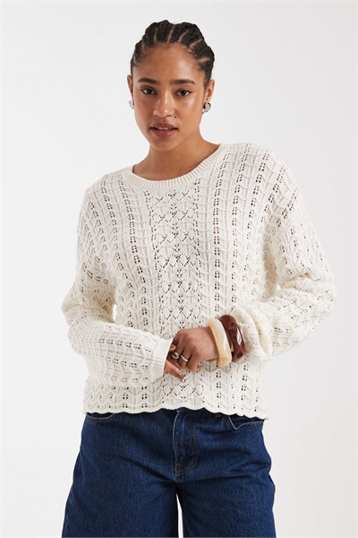 Свитер с открытой вязкой артикул 155322959