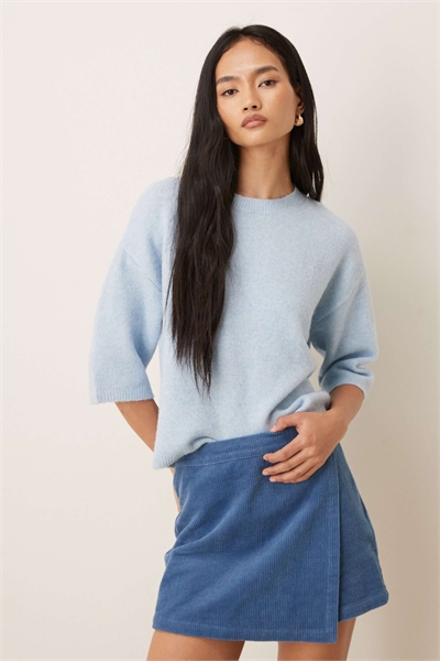 Трикотажный свитер с короткими рукавами из шерсти артикул 153668001