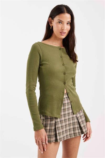 Топ с V-образным вырезом и застежкой на пуговицы артикул 155250366