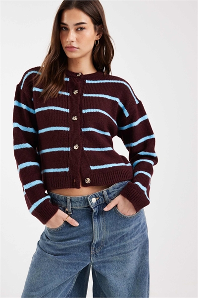 Вязаный кардиган с ворсовой отделкой артикул 155159123