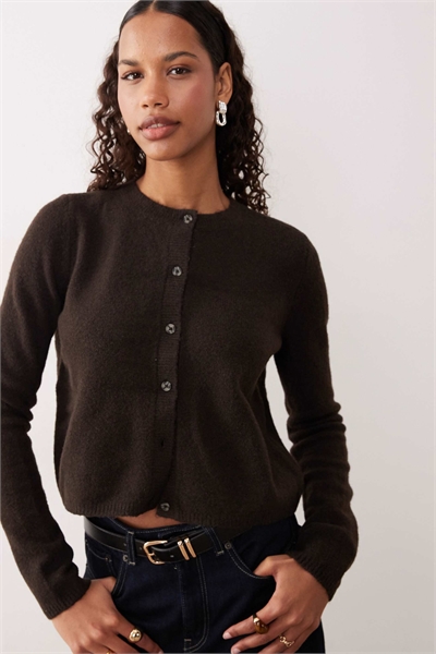 Кардиган с круглым вырезом из шерсти артикул 151095046