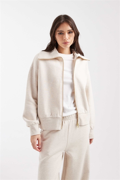 Свитшот премиум-класса с воротником на молнии co-ord артикул 151419334