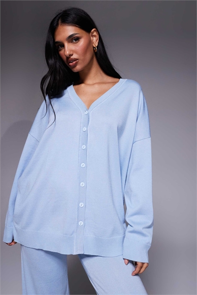 Эксклюзивный длинный кардиган свободного кроя с V-образным вырезом и застежкой на пуговицы спереди co-ord артикул 153402735