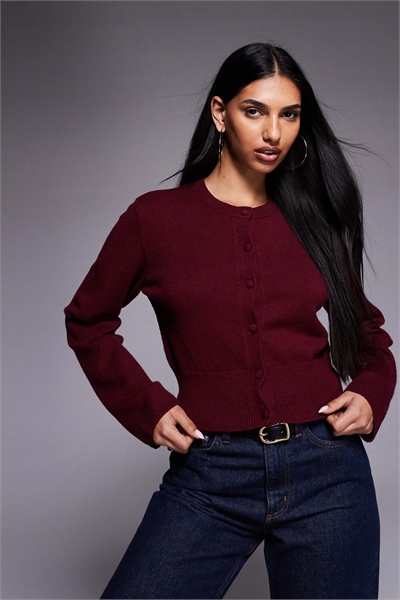 Эксклюзивный кардиган с ребристой структурой на талии и застежкой на пуговицы артикул 153086831