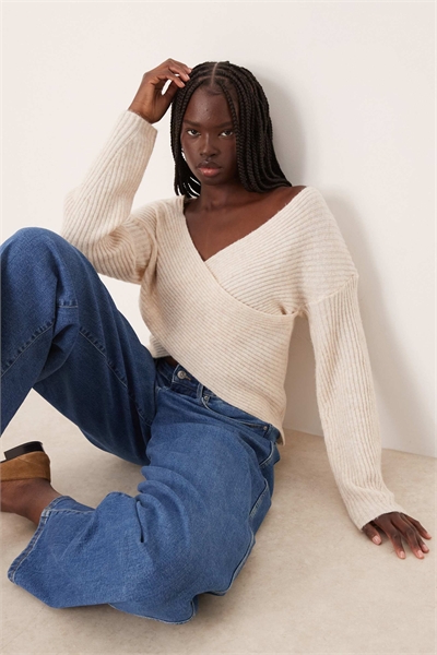 Свитер с перевернутым крестообразным узором артикул 153048383