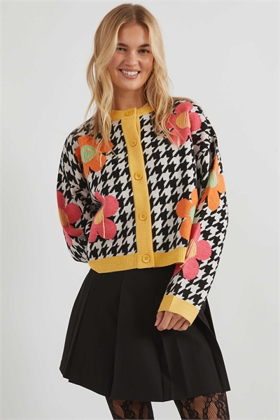 Вязаный кардиган с узором «зубцы» артикул 156136414