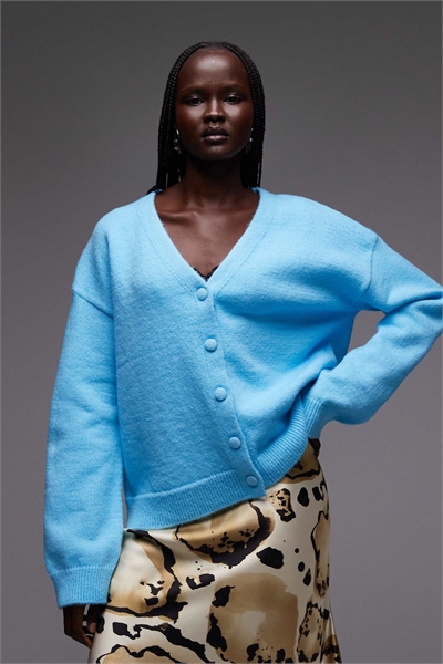 Вязаный кардиган свободного кроя с V-образным вырезом артикул 155170532