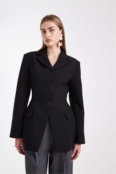 Комплект из приталенного блейзера и брюк артикул 150743195