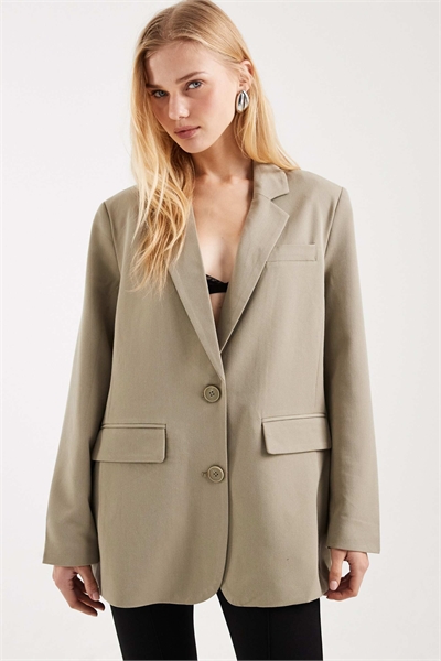 Блейзер свободного кроя с завышенной талией артикул 152631361