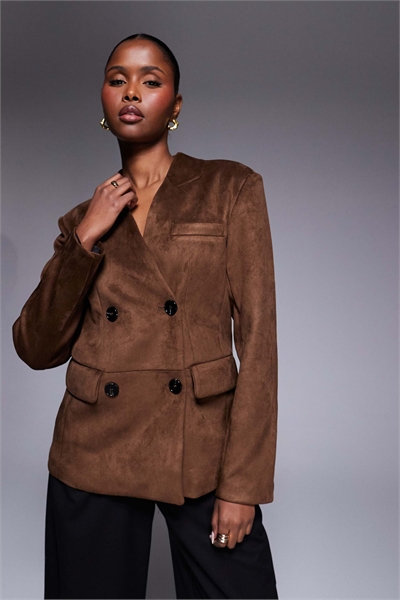 Блейзер из искусственной кожи без воротника артикул 154689721