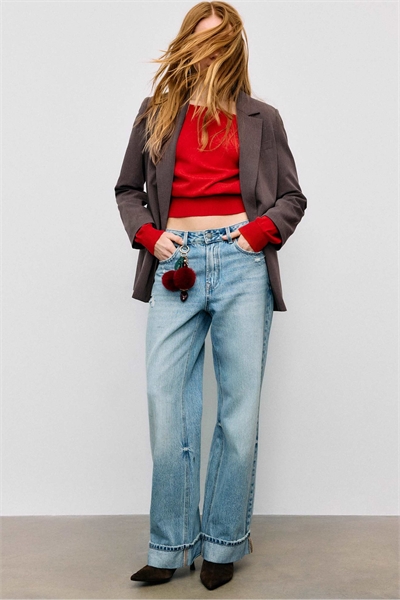 Блейзер в полоску с открытым верхом артикул 155424605