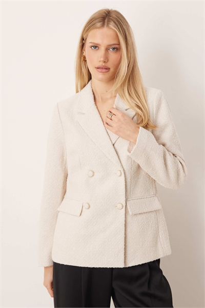 Блейзер из букле с двумя рядами пуговиц, сшитый на заказ, с декоративными пуговицами артикул 152125342