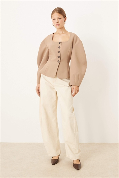 Блейзер с облегающими рукавами-коконами артикул 150169909