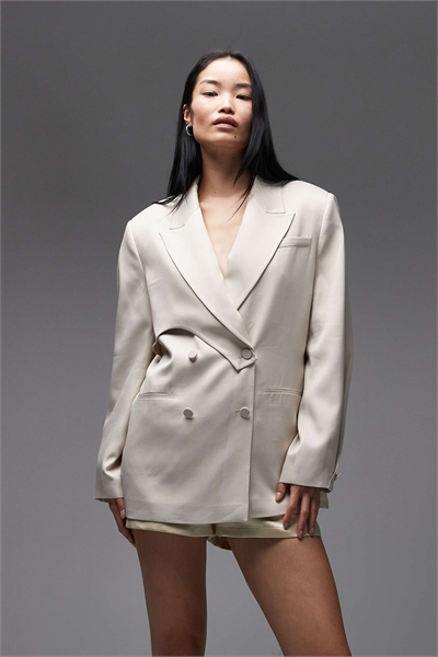 Блейзер из атласа с а-симетричным кроем от DECON артикул 152709604