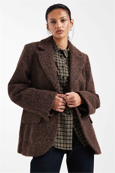 Уютная текстурированная куртка свободного кроя в стиле блейзера артикул 150832062