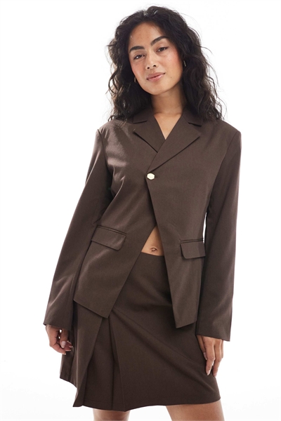 Блейзер с асимметричной застежкой на пуговицах, сшитый на заказ co-ord артикул 149543505