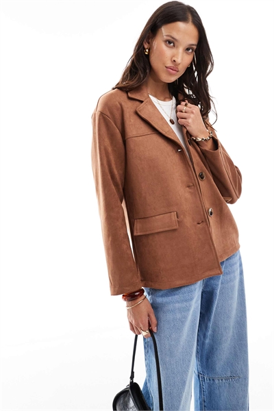 Блейзер из искусственной замши артикул 147017684