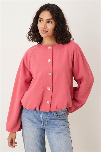 Куртка с зауженным низом и пузырьковым кроем, украшенная золотыми пуговицами артикул 147690387