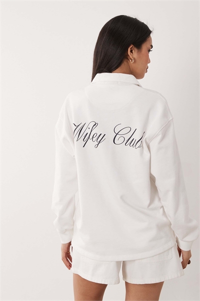 Свитшот-поло с надписью «Wifey Club» на спине артикул 155035192