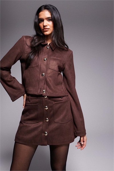 Мини-юбка Lorenzo из искусственной замши с застежкой на пуговицах артикул 151181883