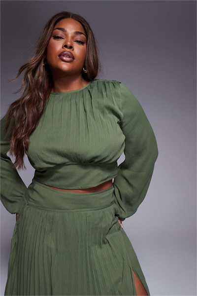 ASOS DESIGN: комплект с плиссированной талией и длинными рукавами артикул 148298807