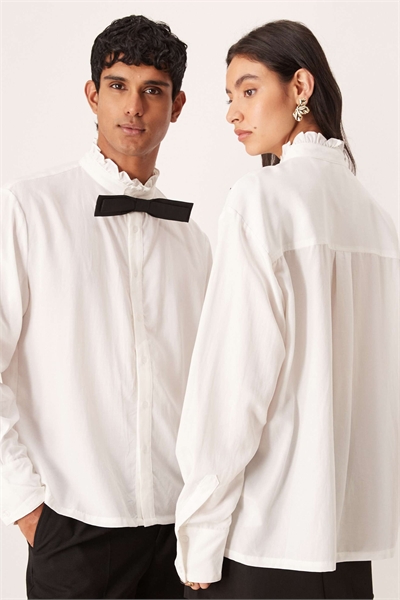 Универсальная рубашка с воротником-рюшами и длинными рукавами Duke артикул 153080680