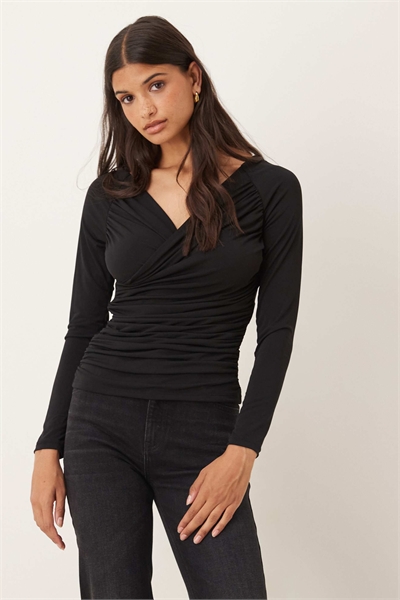 Облегающий топ с драпировкой спереди артикул 148216120