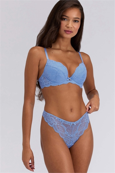 Трусики-стринги Mollie с кружевом и волнистым краем с цветочным узором артикул 156305549