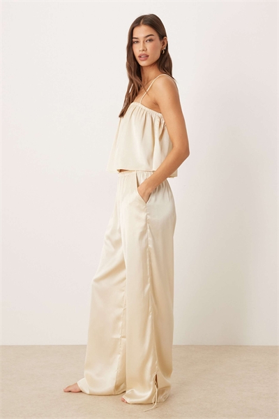 Пижамные брюки из сатина с широкими брючинами артикул 151300477