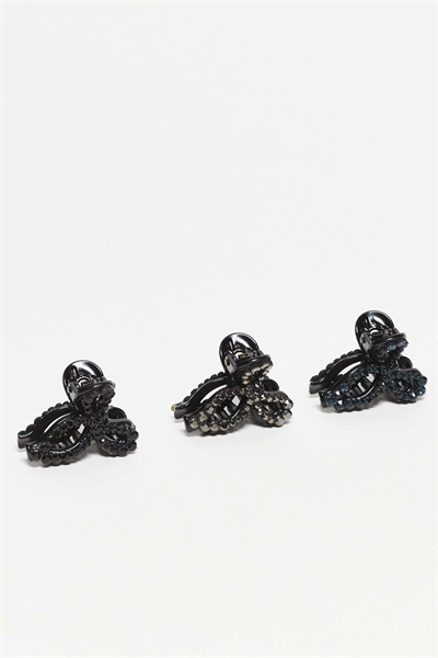 Набор из 3 мини-заколок для волос с бантиками и стразами артикул 149754729