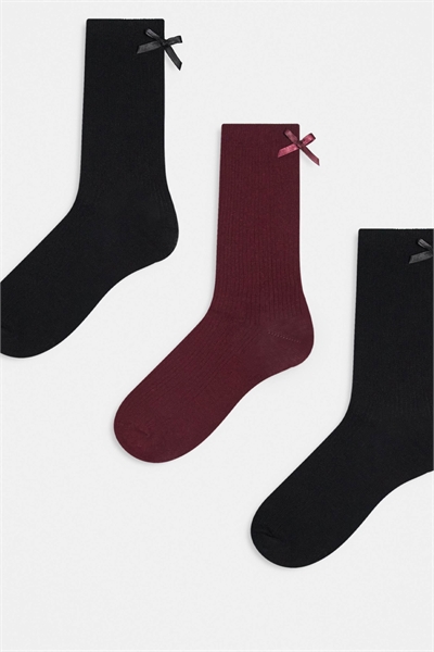 Набор из 3 пар носков с бантиком артикул 149429641