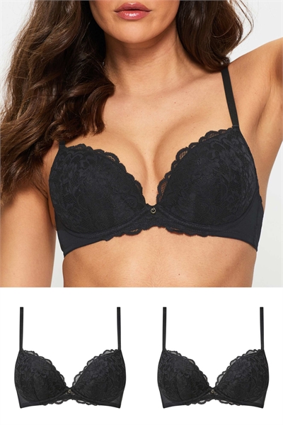 Набор из 2-х сексуальных бюстгальтеров с кружевом и пуш-апом артикул 142412051