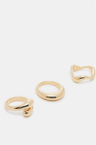 Набор из 3 колец с разнообразными минималистичными узорами артикул 127261065