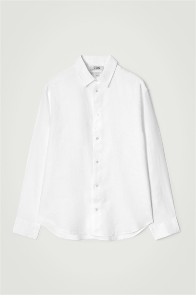 Льняная рубашка с длинными рукавами артикул 1146543003