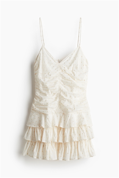 Платье на бретельках с юбкой в полоску артикул 1274551002