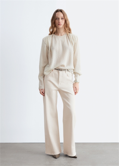 Джинсы с широкими штанинами артикул 1259943019