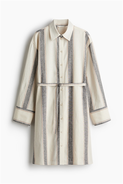 Платье-рубашка из льняного бленда артикул 1275768002