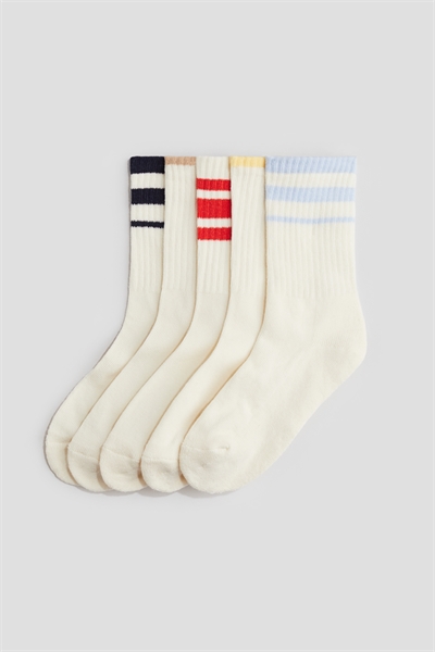 Махровые носки с ребристой поверхностью в упаковке из 5 штук артикул 1183642020