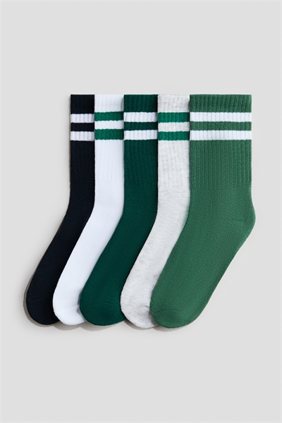 Махровые носки с ребристой поверхностью в упаковке из 5 штук артикул 1183642043