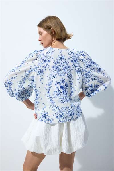 Блузка из льняной смеси артикул 1256527016