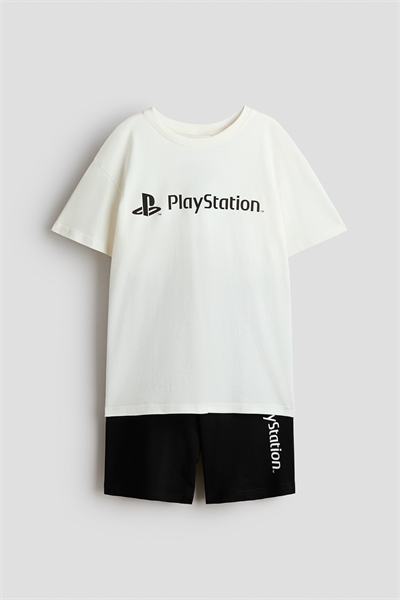 Пижама из хлопка с принтом артикул 1270507024