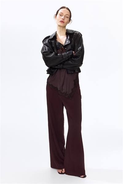 Широкие брюки из смешанного льна артикул 1322716002