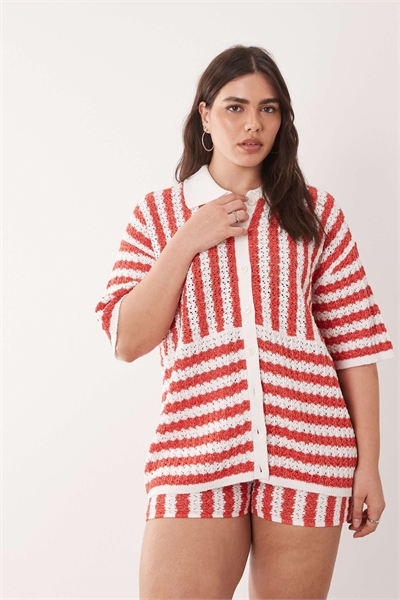 ASOS DESIGN Curve: пляжная кофта из трикотажа на пуговицах co-ord артикул 153247352