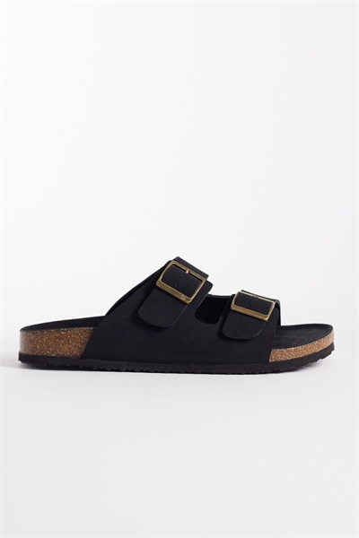 Сандалии на двух ремешках с пробковой подошвой артикул 154120439