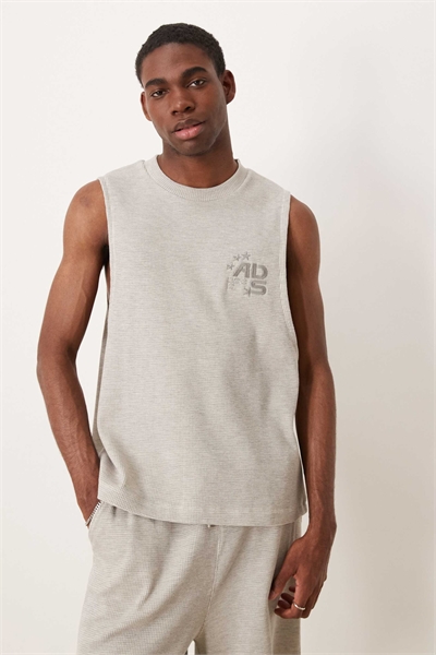 Свободная майка свободного кроя из плотной ткани с вышивкой на груди co-ord артикул 148522609