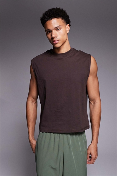 Короткая тренировочная майка из хлопка с технологией быстрого высыхания артикул 153153703