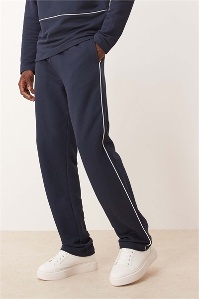 Джоггеры из пике с прямыми брючинами и боковой окантовкой артикул 151525863