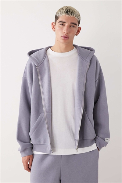 Худи свободного кроя с капюшоном и молнией на всю длину артикул 150835025