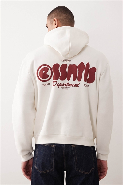 Свободная толстовка прямого кроя с принтом в виде пузырькового текста артикул 155056535